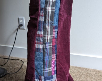 Upcycled patchwork bell bottom pants