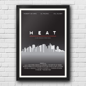 Heat, Minimalist Poster, Al Pacino, Robert De Niro, Val Kilmer