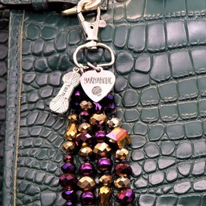 yarnaholic beaded purse charm for handbag, knitters gifts, knitters pride, yarn lover, crochet gift ideas crafters gift holiday gift for mom