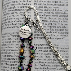 faith makes all things possible cross bookmark for bibles, religious gifts, Christian gifts for women, faith gift, spiritual gift for friend