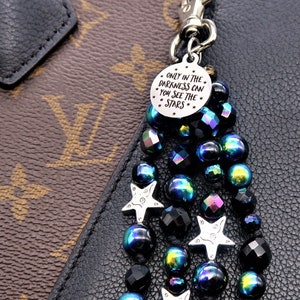 Only in the Darkness Can You See the Stars beaded purse charm for handbag Sympathy Tough Times Gift For Her Divorce Gift Friend Comfort Gift