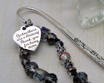 godmothers are a blessing, beaded bookmark for women Christening bookmark gift birthday gift for godparent from goddaughter gift from godson