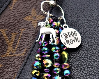 Labrador Retriever dog mom beaded purse charm for handbag labrador birthday gift for her, lab dog mom gift for women Labrador keychain charm