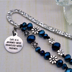 life is a journey best traveled with friends, beaded beaded bookmark, bestie gifts, bff bookmark, bff gifts for women, Galentines Day Gifts