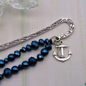 Nautical bookish bookmark for women, book gift for book lover, nautical gift for her, anchor bookmark, ocean lover gifts, Secret Santa Gifts