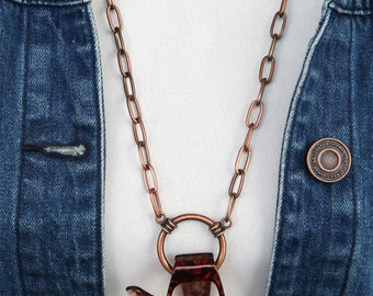 Copper Chain Eyeglass Holder, Unisex Eyeglass Chain, Eyeglass Loop Necklace, Reading Glasses Holder, Sunglasses Lanyard, Gift for Women Men