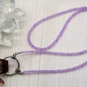 Lavender Purple Crystal Glasses Chain, Beaded Eyeglasses Holder, Eyeglass Loop Necklace Reading Glasses Holder Eyewear Accessories for Women