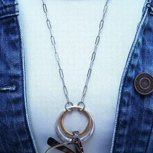 Gold Silber Kreis Brillenkette, Brillenhalter, Edelstahl Büroklammer Halskette, Lesebrillen Halter, Lanyard für Brillen Geschenk