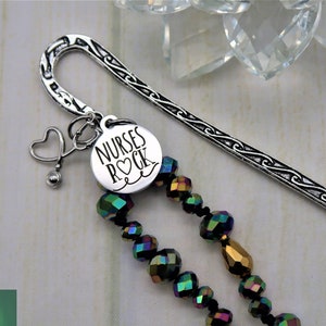 nurses rock beaded bookmark for women, planner bookmark, medical student book lover gift nurse appreciation RN gift for nursing graduation