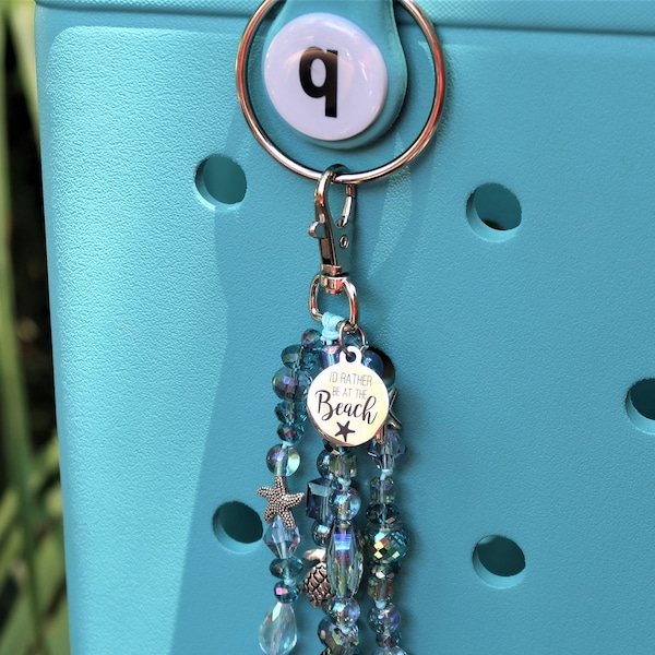 id rather be at the beach, bogg bag charm accessories, beach themed gifts for beach lovers, beach bag accessories for women, beach gifts