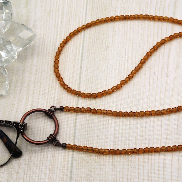 Topaz Glasses Chain, Beaded Eyeglass Holder, Eyeglass Loop Necklace, Reading Glasses Holder, Lanyard for Eyeglasses, Eyewear Accessories