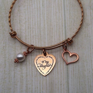 daughter bracelet, personalized charm bracelet for women, custom bangle bracelet with birthstone, daughter gift from mom and dad to daughter