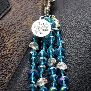 Its a Mermaid Thing beaded purse charm for handbag, adult mermaid gifts for women, mermaid lover gifts for her, beach lover gift for friends