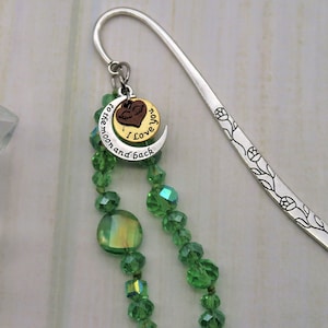 I Love You to the Moon and Back, Perlen Lesezeichen für Frauen, Lesergeschenk für Mama, Großmutter Lesezeichen, Geschenk für große Oma von Omas