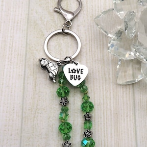 Love Bug Keychain for Women, VW beetle key chain for keys, cute key ring, bug gifts for her, vw car accessories for girl, volkswagon gifts