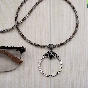 Silber Blume Anhänger Brillenkette, Perlen Brillenhalter, Brillen Schleifen Halskette, Lesebrille Schmuck, Sonnenbrille Lanyard für Frauen