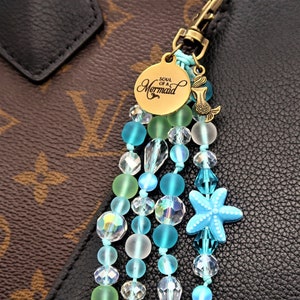 soul of a mermaid beaded purse charm for handbag, mermaid sole, adult mermaid gifts for women, mermaid lover gifts for her, beach lover gift