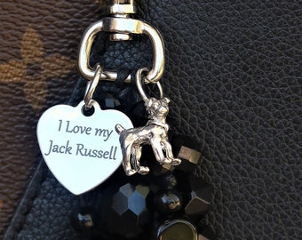 Jack Russell Terrier dog mom, beaded purse charm for handbag, keychain charm, Jack Russell gifts for women, Mothers day gift from daughter