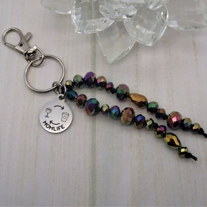 MOM LIFE Keychain for women, mommy key chain for keys, new mother gift, cute key ring, Coffee Gifts for her Wine Gifts for mom from daughter