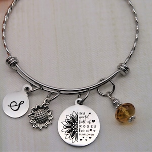 Amazon.com: Sunflower Bracelet, S925 Sterling Silver