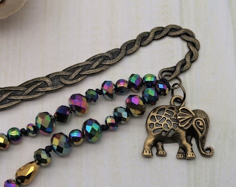elephant bookmark, beaded bookmark for women, elephant gifts for elephant lovers, book gift for book lovers, birthday gift for teenage girls