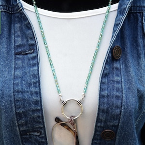 Sparkling Turquoise Beaded Glasses Chain, Eyeglasses Holder, Eyeglass Loop Necklace, Reading Glasses Holder, Sunglasses Lanyard for Women