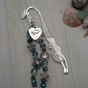 Mermaid Mama beaded bookmark for women, mermaid shop for adults, mermaid gift for her, mermaid bookmark for friends, mermaid present for mom