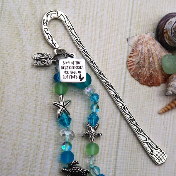 Some of the Best Memories are Made in Flip Flops, beach bookmark for women, beach gift for beach lover, girls trip gift for her, beach theme