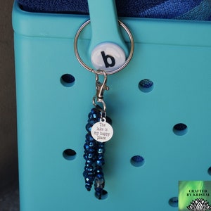 The Lake is My Happy Place, Bogg Bag Charm, bogg bag keychain, bogg bag tag accessories, beach tote, lake life gift lakehouse gift for women