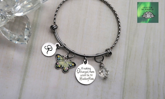 Bracciale farfalla viola e blu, bracciale a strati, braccialetti impilabili in Canada, braccialetti da donna, bracciale in oro rosa, gioielli con animali - Italia