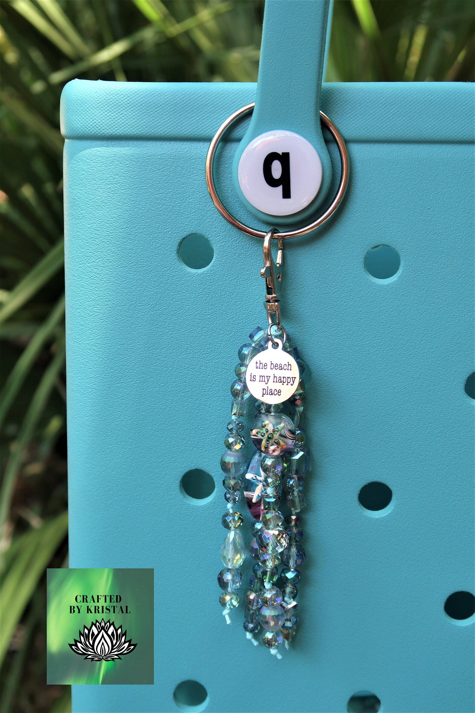 The beach is my happy place bogg bag charm for handbag bogg Etsy
