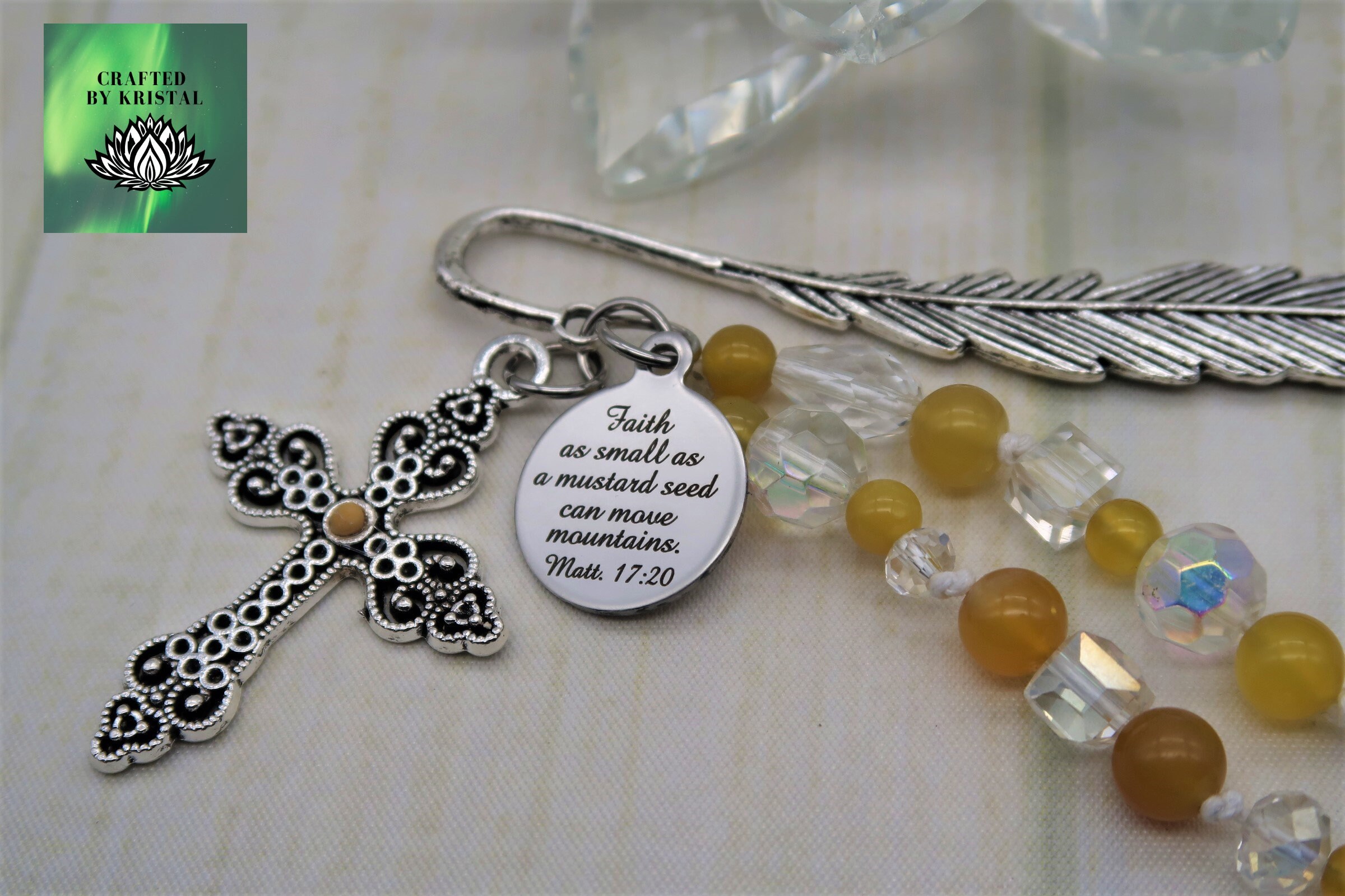 Faith of a mustard seed beaded bookmark religious faith gift Etsy
