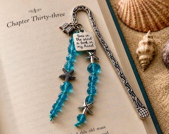 Beach Lover Book Lover bookmark for women, beach gift for beach lovers, beach bookmark, book gift for friends, teachers, beach themed gift