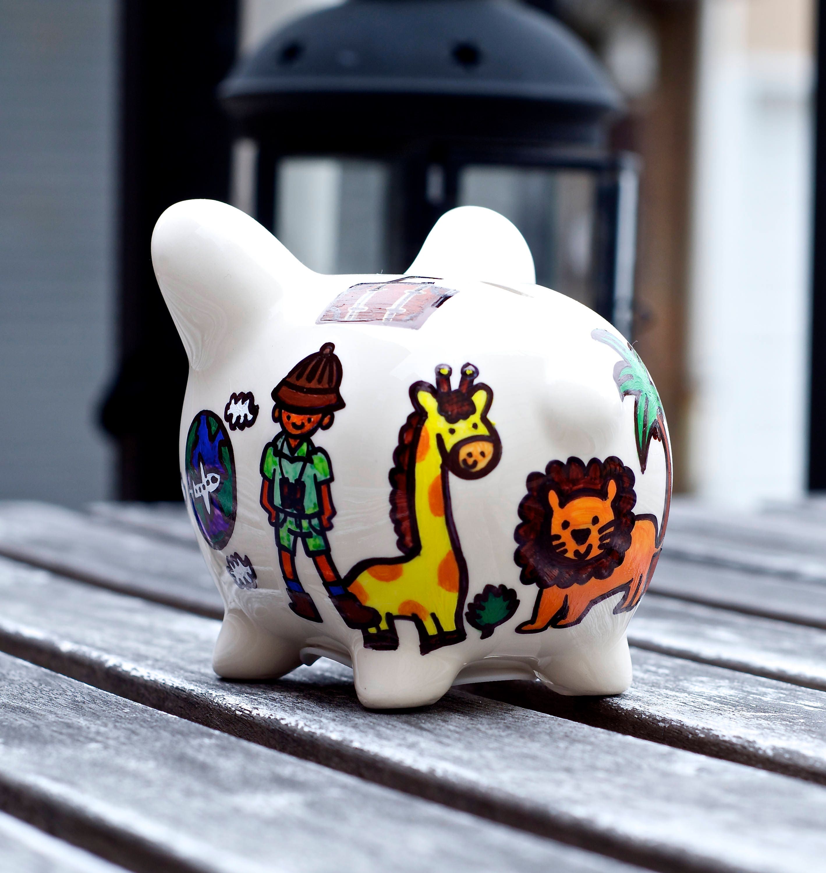 Personalized Artisan Hand Painted Piggy Bank painted w/ Etsy