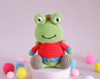 PATTERN Louis the Frog Prince amigurumi crochet pattern