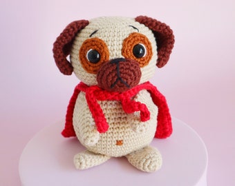 PATTERN Cookie the Pug crochet amigurumi pattern puppy dog