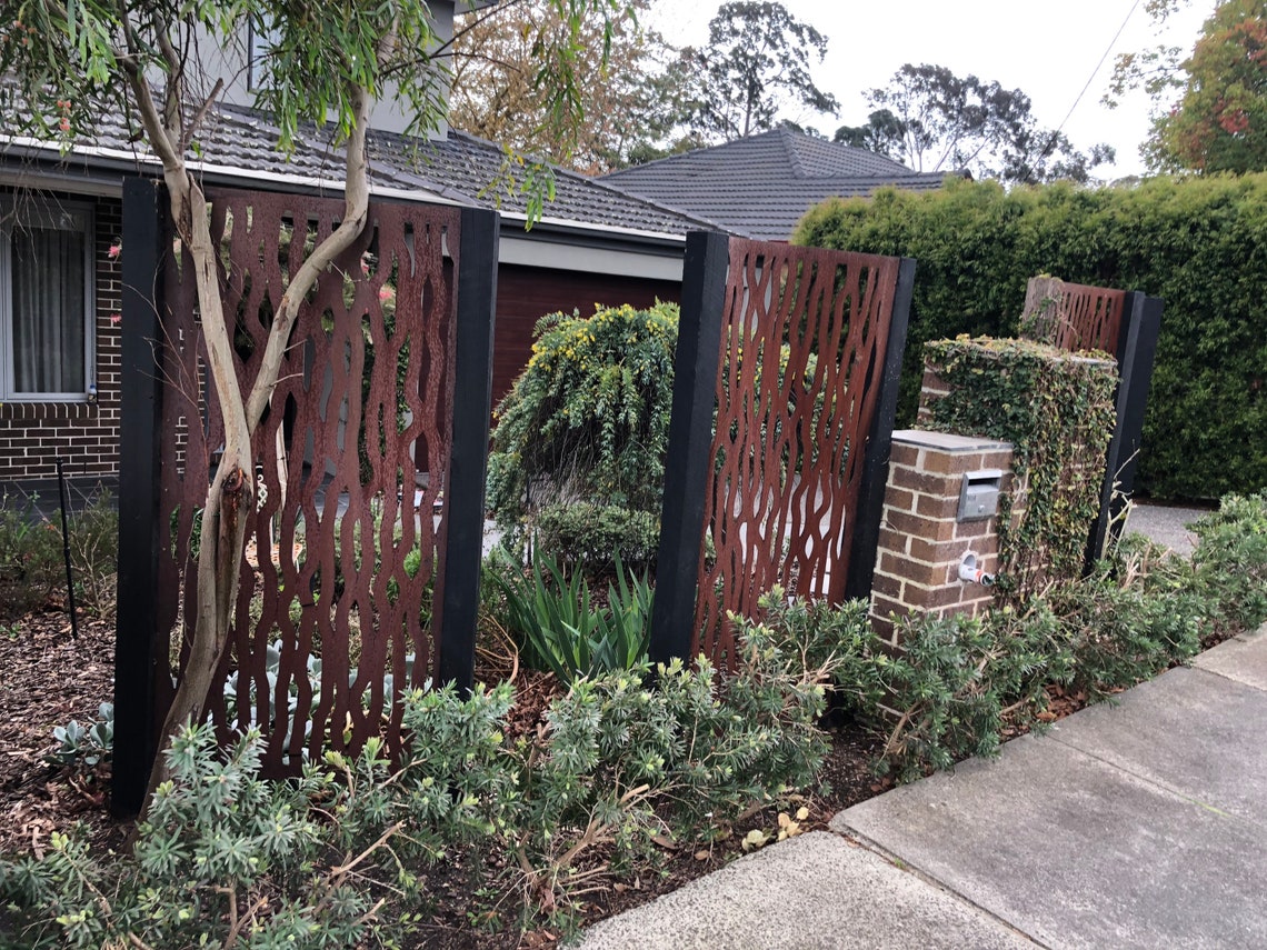 Metal Art rust Tree Bark feature wall panel privacy screen Etsy