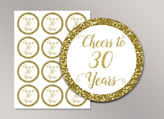 Cheers To 30 Years Cupcake Toppers 30th Birthday Favor Tags Etsy