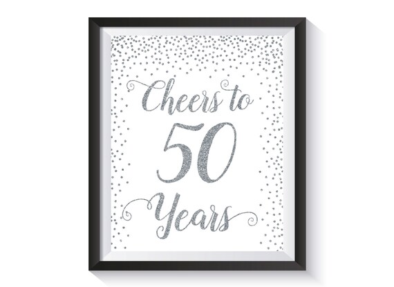 Cheers To 50 Years Silver Confetti Birthday Party Etsy