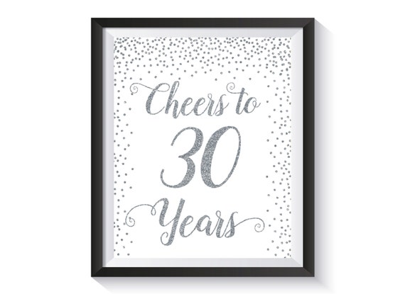 Cheers To 30 Years Silver Confetti Birthday Party Decoration Etsy