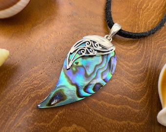 925 Sterling Rainbow Drop Paua Ocean shell earrings 925 sterling silver