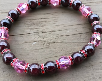 Natural Gemstone  Bracelet- Valentine