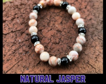 Natural Jasper & Onyx Bracelet