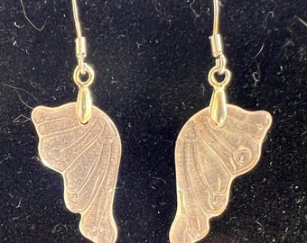 Rose Quartz Wing Earrings