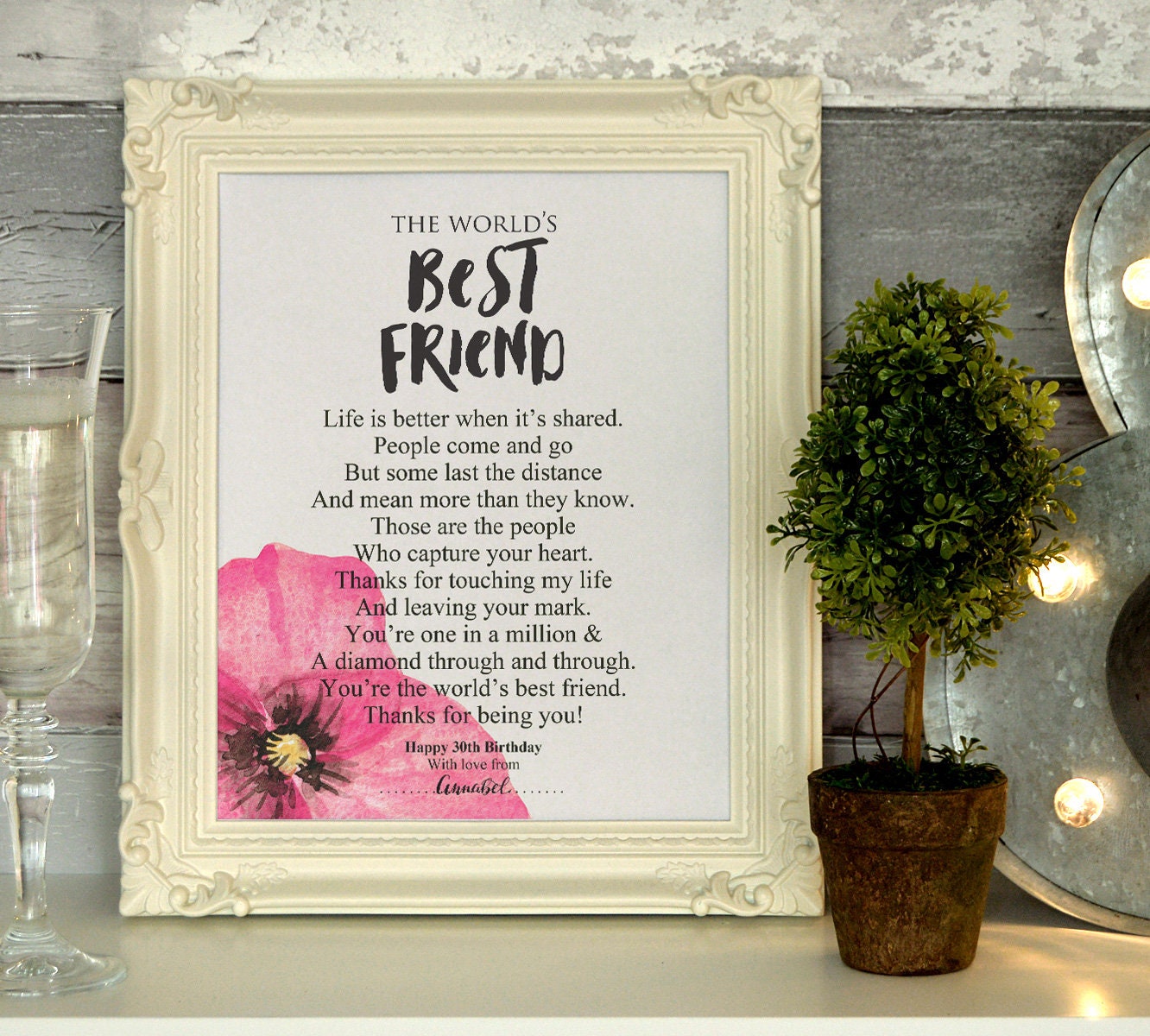 Best Friend Friendship 30th Birthday Birthday Poem Gift - Etsy Denmark