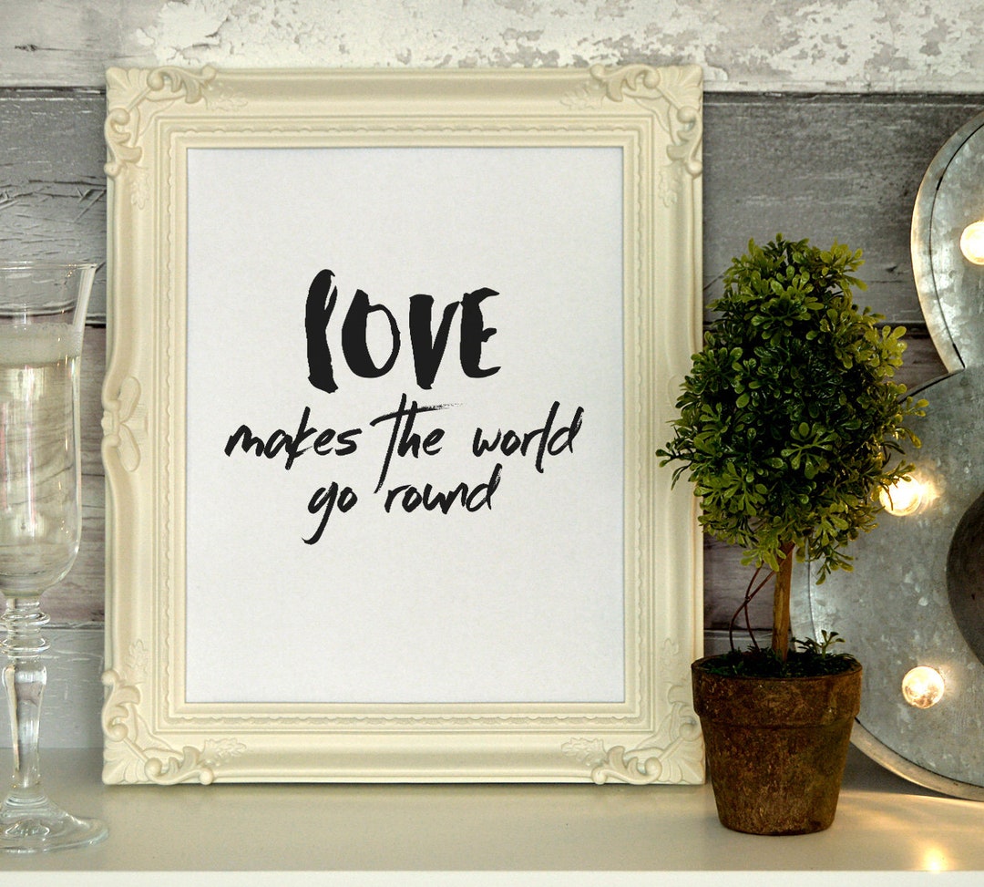 Word Art Black and White Print Printable Wall Art Love - Etsy UK