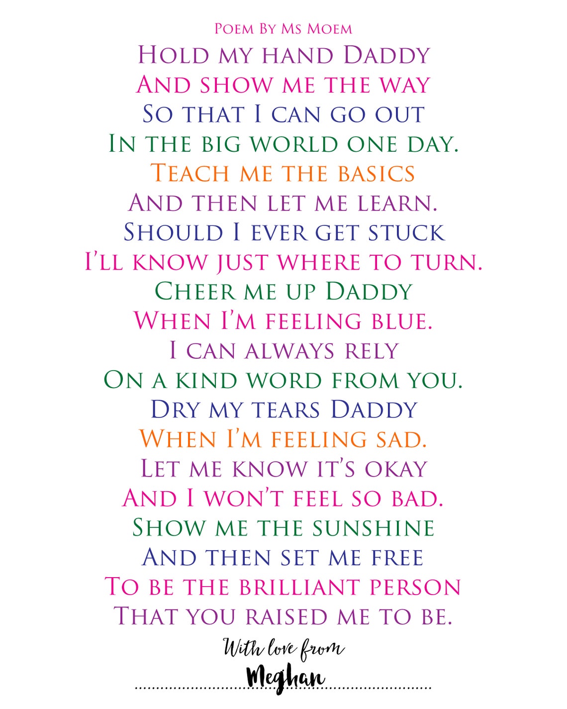 Hold My Hand DADDY 1st Fathers Day Poem Personalized Gift Poetry Hold My Hand DADDY 1st Fathers Day Poem Personalized Gift Poetry