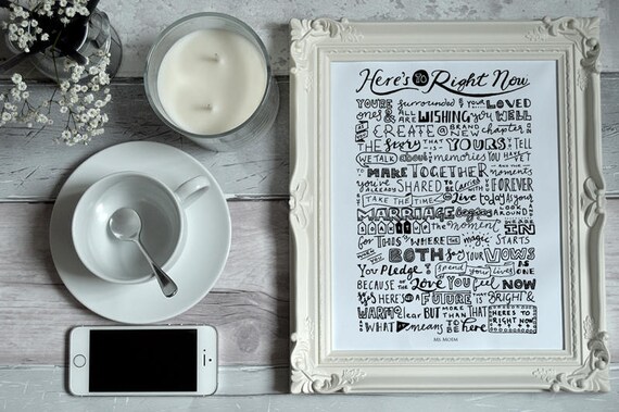 Wedding Poem Handlettered Word Art Typography Poem Print Etsy