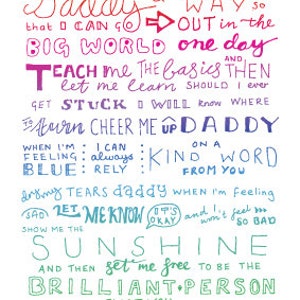 Hold My Hand Daddy Hand-lettered Poem Print Calligraphy - Etsy