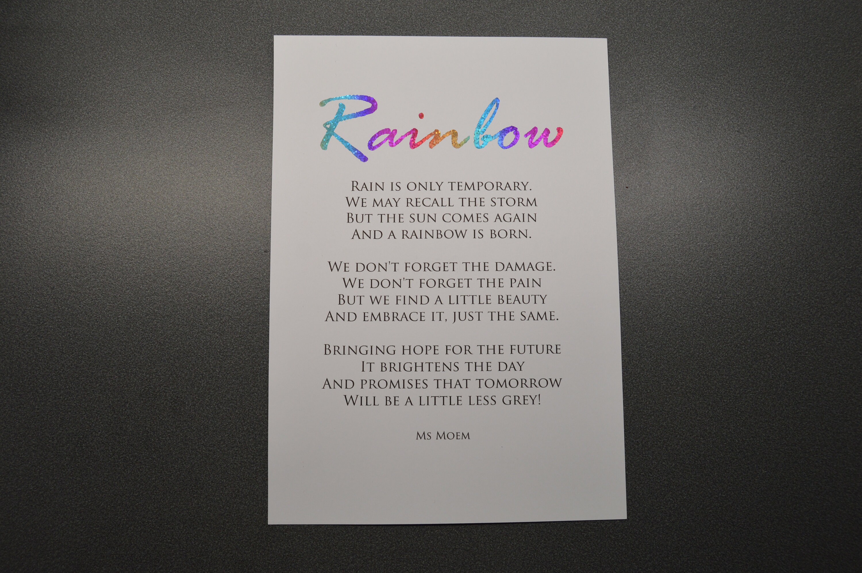 Rainbow Baby Poem Print Poem Art Poem by Ms Moem Etsy India